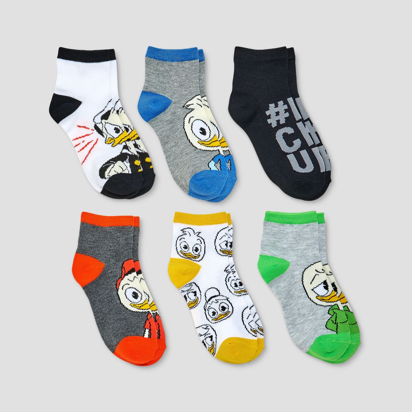 Disney DuckTales Ankle Socks 6 Pairs Size S/M 9-2 1/2 New with Tags