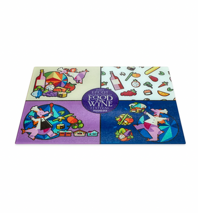 Disney Epcot Food and Wine 2021 Passholder Figment Glass Cutting Board New