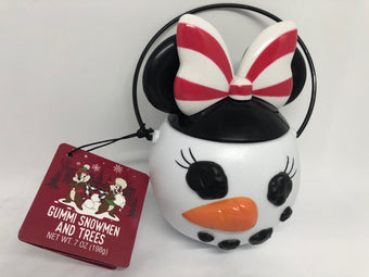 Disney Parks Minnie Snowman Gummi Snowmen and Trees Candy Bowl New with Tag