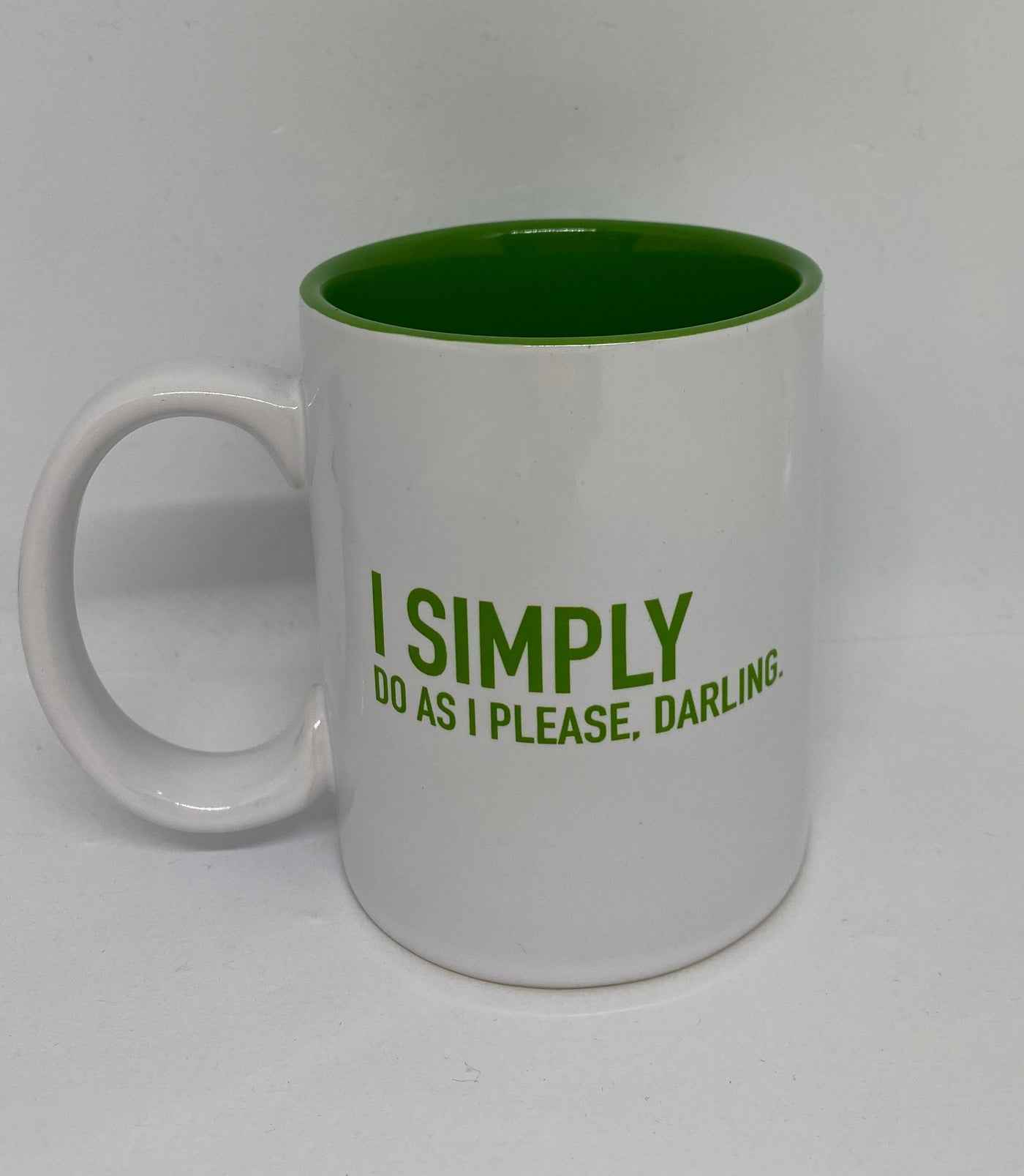 M&M's World Green Silhouette I Simply Do As I Please Darling Coffee Mug New