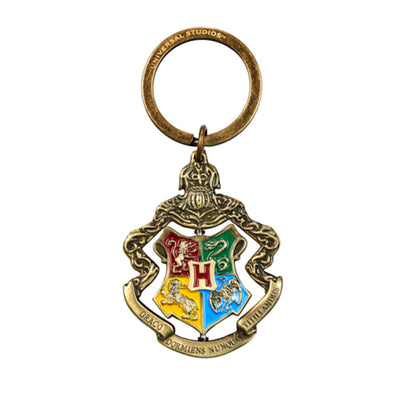 Universal Studios Harry Potter Hogwarts Crest Spinning Keychain New with Tags
