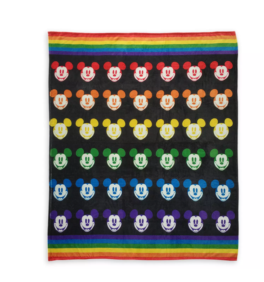 Disney Parks Rainbow Collection Mickey Throw Blanket New with Tag