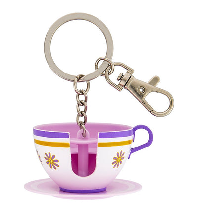 Disney Parks Alice in Wonderland Mad Tea Party Teacup 3D Keychain New with Tags