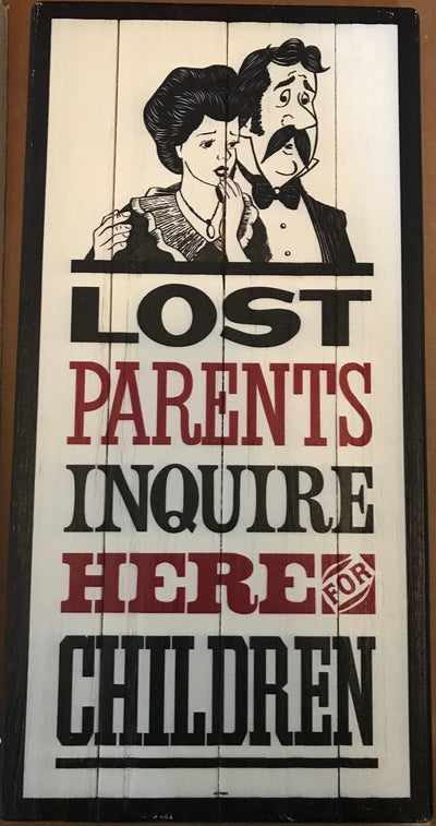 Disney Parks Lost Parent Inquire Here For Children Wood Wall Sign New