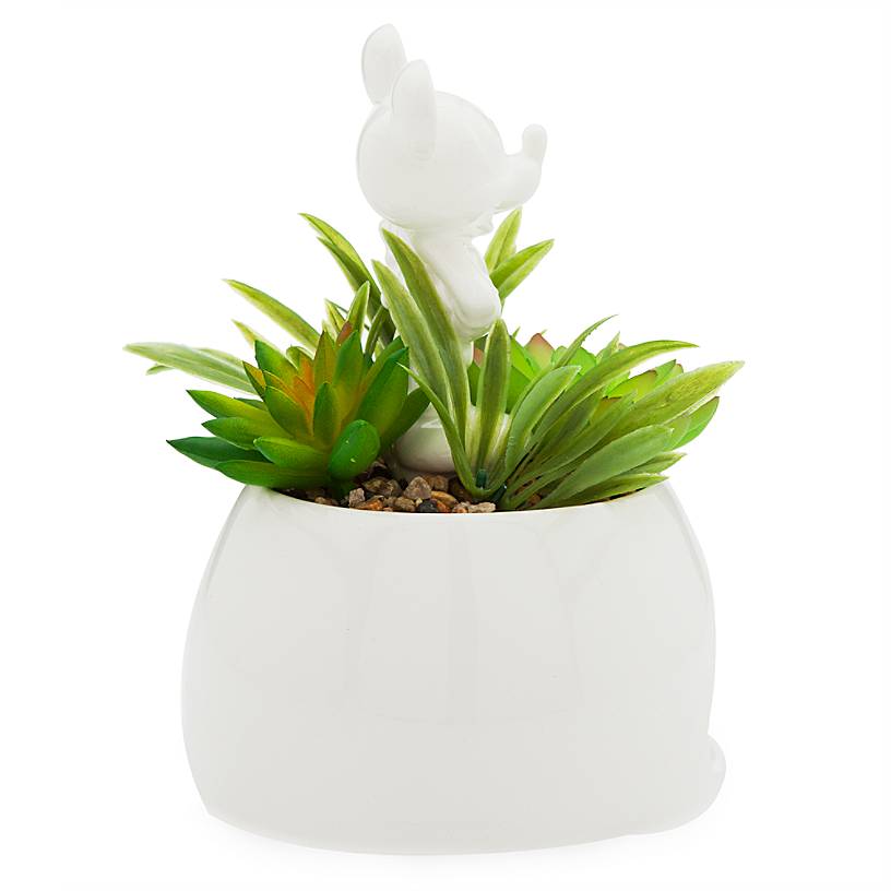 Disney Eats Mickey Mouse Ceramic Pot and Faux Succulent New