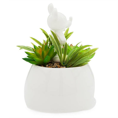 Disney Eats Mickey Mouse Ceramic Pot and Faux Succulent New