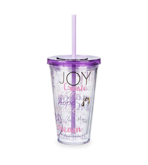 Disney Parks Minnie Mouse Purple Hope Magic Image Dream Acrylic Tumbler New
