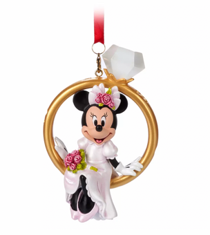 Disney Minnie Bride Wedding Ring Sketchbook Christmas Ornament New with Tag