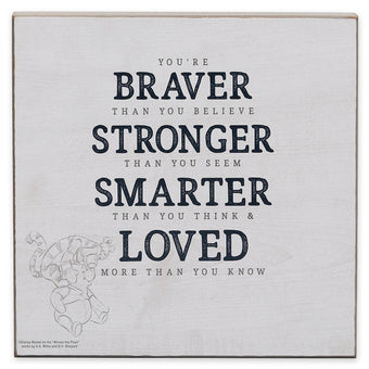 Disney Braver Stronger Smarter Lover Winnie the Pooh Wall Décor New