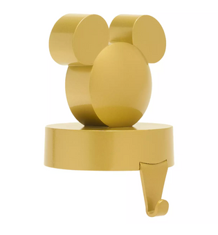 Disney Homestead Mickey Icon Gold Tone Christmas Holiday Stocking Holder New