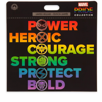 Disney Marvel Pride Collection Icons Pin Set Limited Release New with Card