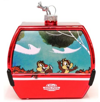 Disney Parks Skyliner Mickey and Friends Glass Christmas Ornament New with Tag