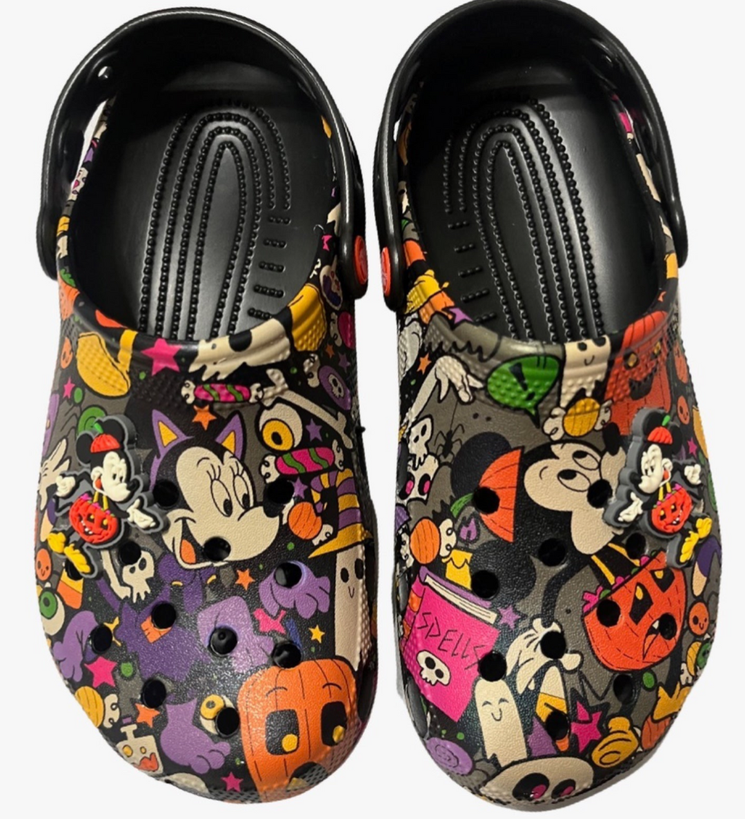 Disney Parks Halloween Mickey Mouse Clogs for Adults Crocs M11 New Wit I Love Characters