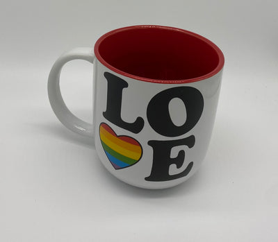 Peanuts Snoopy Love Rainbow White Ceramic Coffee Mug New