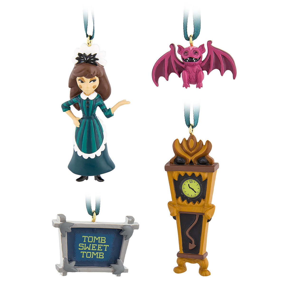 Disney The Haunted Mansion Mini Ornament Set Maid Gargoyle Clock Wall Hanging