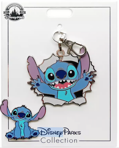 Disney Parks Stitch Medal and Pin Collectible Set New With Card