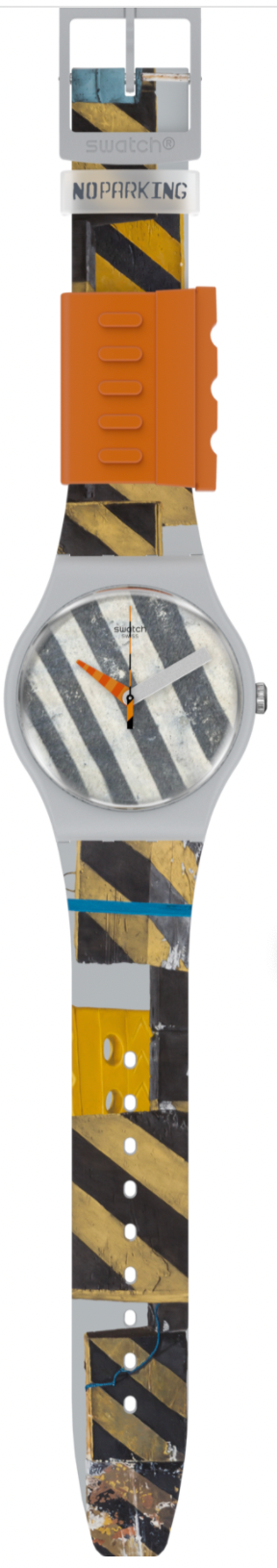 Swatch X Jose' Santos Crossing Over Yellow And Black Lines New with Box