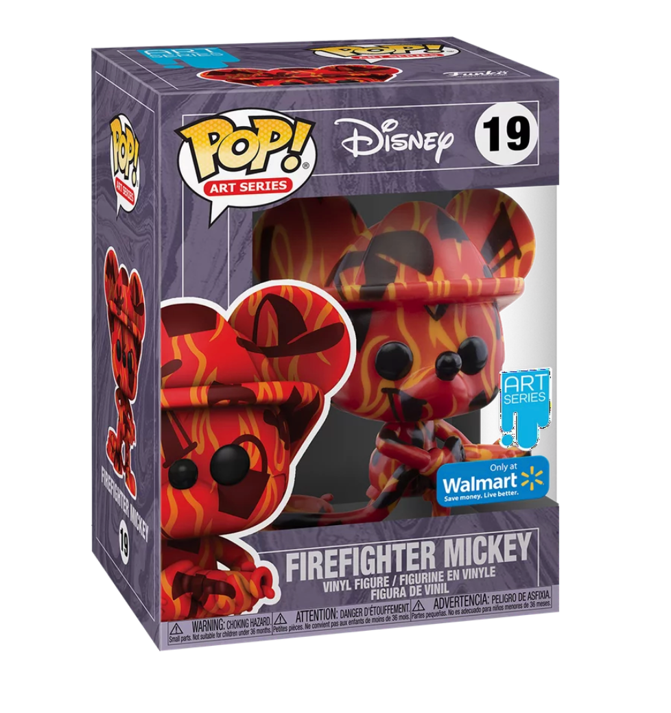 Disney Art Series Firefighter Mickey Walmart Exclusive Funko New Box Hard Case