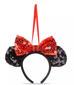 Disney Parks Minnie Mouse Sequin Ear Headband Ornament New with Tags