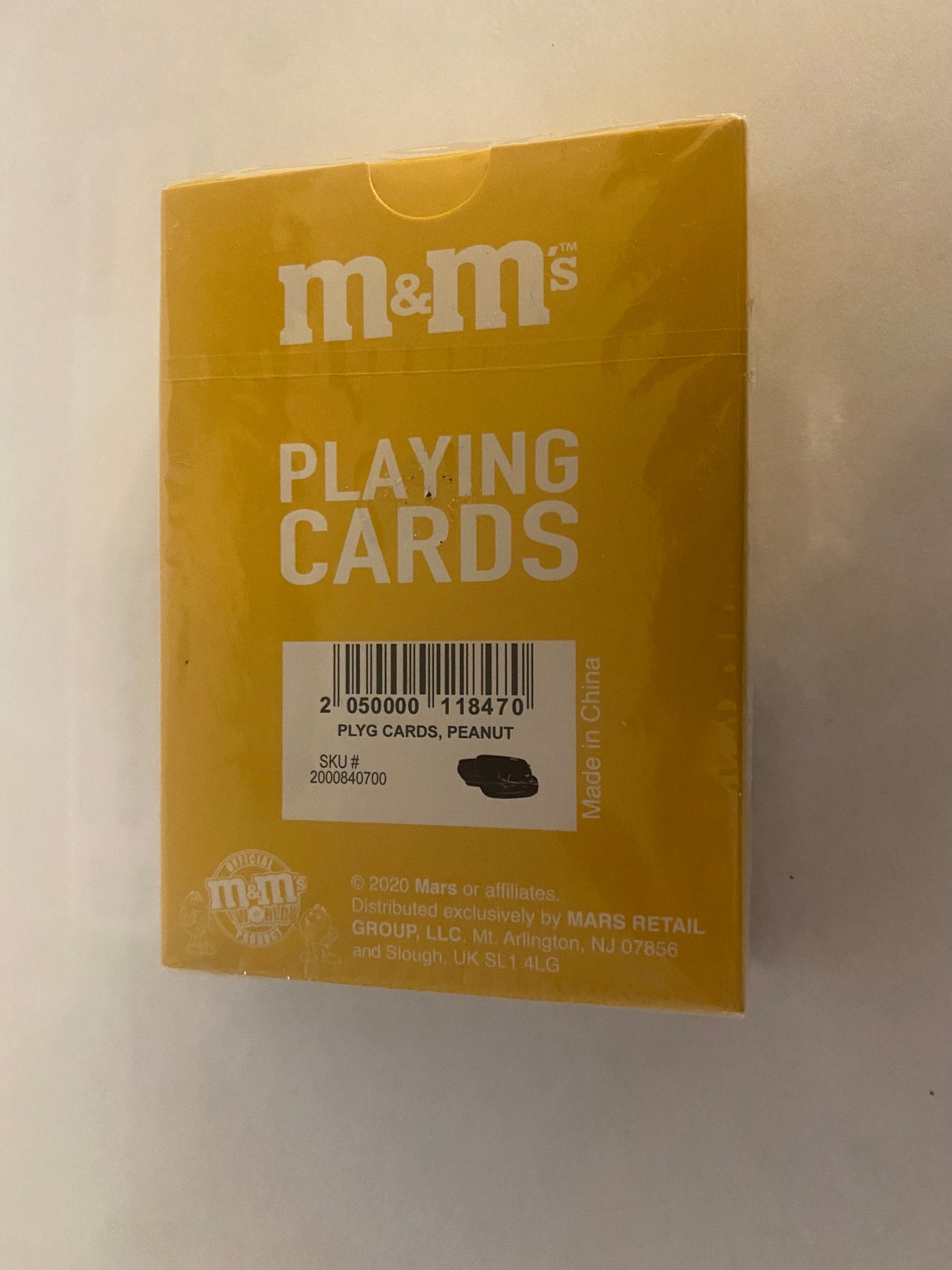 M&M's World Yellow and Red Peanut Playing Card New with Box Sealed
