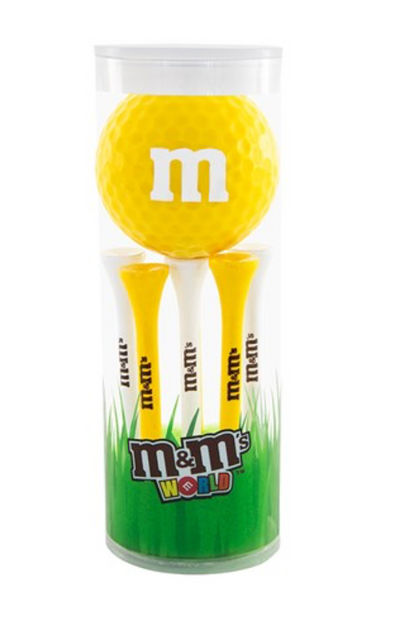 M&M's World Yellow Character 1 Playable Golf Ball & 6 Tees New with Box Sealed
