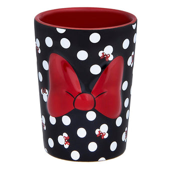 Disney Parks Minnie Bows & Dots Ceramic Shot Glass New
