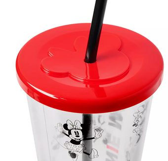 Disney Parks Minnie Pose Pattern Travel Tumbler with Straw New