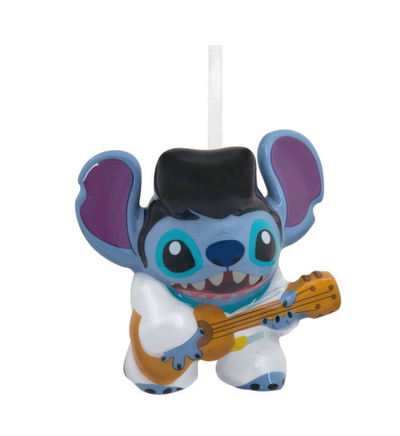 Hallmark Disney Lilo Stitch Rockstar Glass Christmas Ornament New With Tag