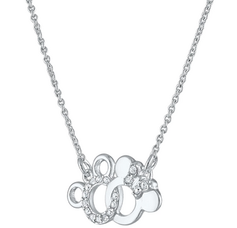 Disney Parks Mickey and Minnie Interlocking Icons Necklace New with Box