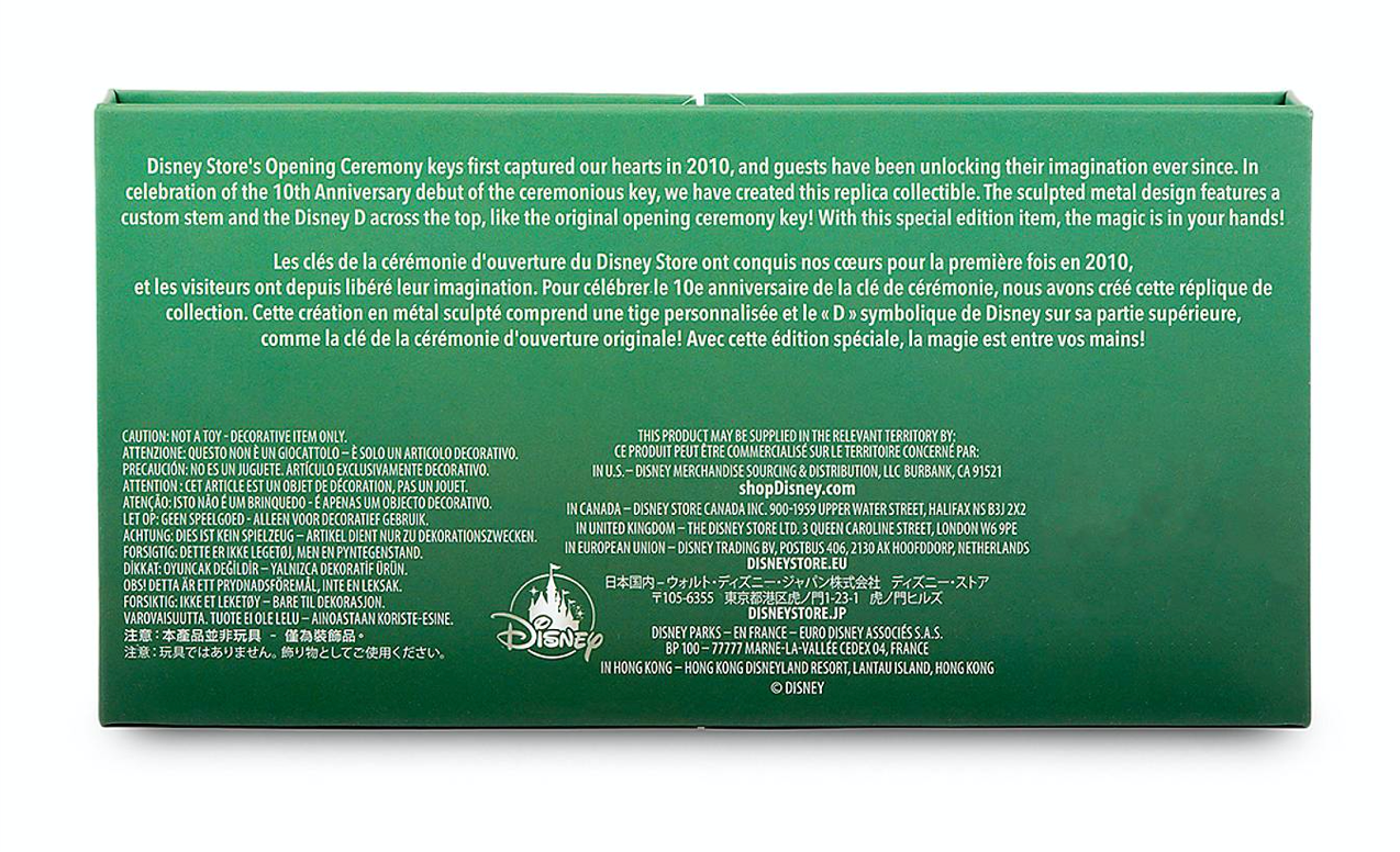 Disney Store 2020 Opening Ceremony Key Special Edition New with Box