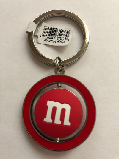 M&M's World Red Character Big Face PVC Spinning Keychain New with Tag
