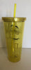 M&M's World Yellow Character Big Face Tumbler with Straw New