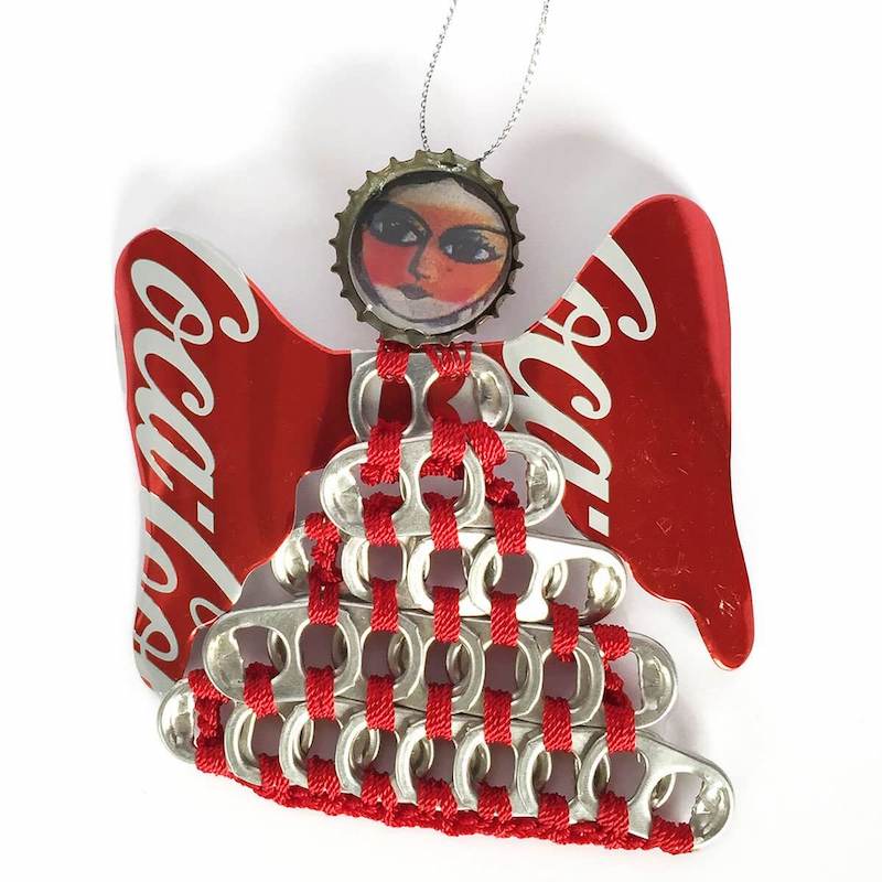 Authentic Coca Cola Coke UPAVIM Large Pull Tab Angel Christmas Ornament New Tags