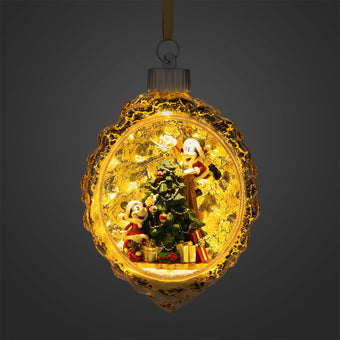 Disney Parks Turn the Century Holiday Mickey Minnie Santa Light-Up Ornament New