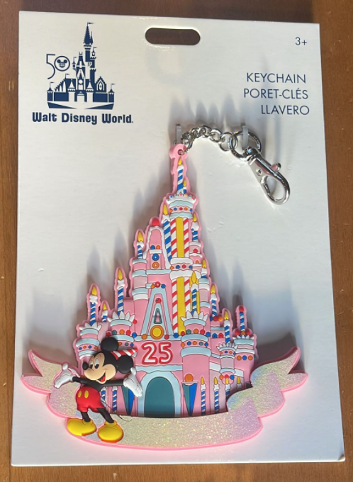 Disney Parks 50th WDW Cinderella Castle Cake Mickey Mouse Keychain New with Tag