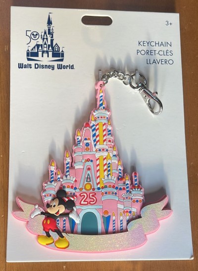 Disney Parks 50th WDW Cinderella Castle Cake Mickey Mouse Keychain New with Tag