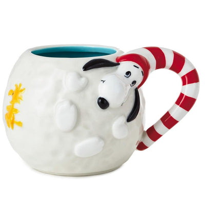 Hallmark Peanuts Snoopy and Woodstock Holiday Snowball Mug New