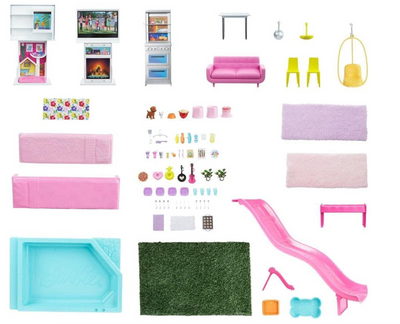 Barbie Dreamhouse Dollhouse with Pool Slide Elevator Lights Sounds New