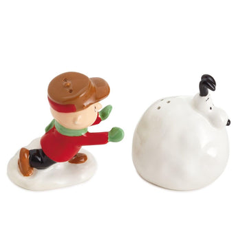 Hallmark Peanuts Charlie Brown Snoopy Snow Fun Salt & Pepper Shakers New
