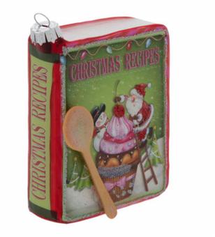 Robert Stanley 2021 Christmas Recipes Cookbook Glass Christmas Ornament New