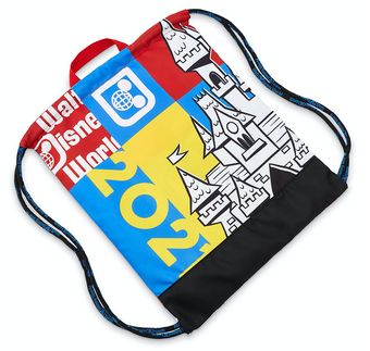 Disney Parks WDW 2021 Mickey and Cinderella Castle Cinch Sack Tote New with Tag