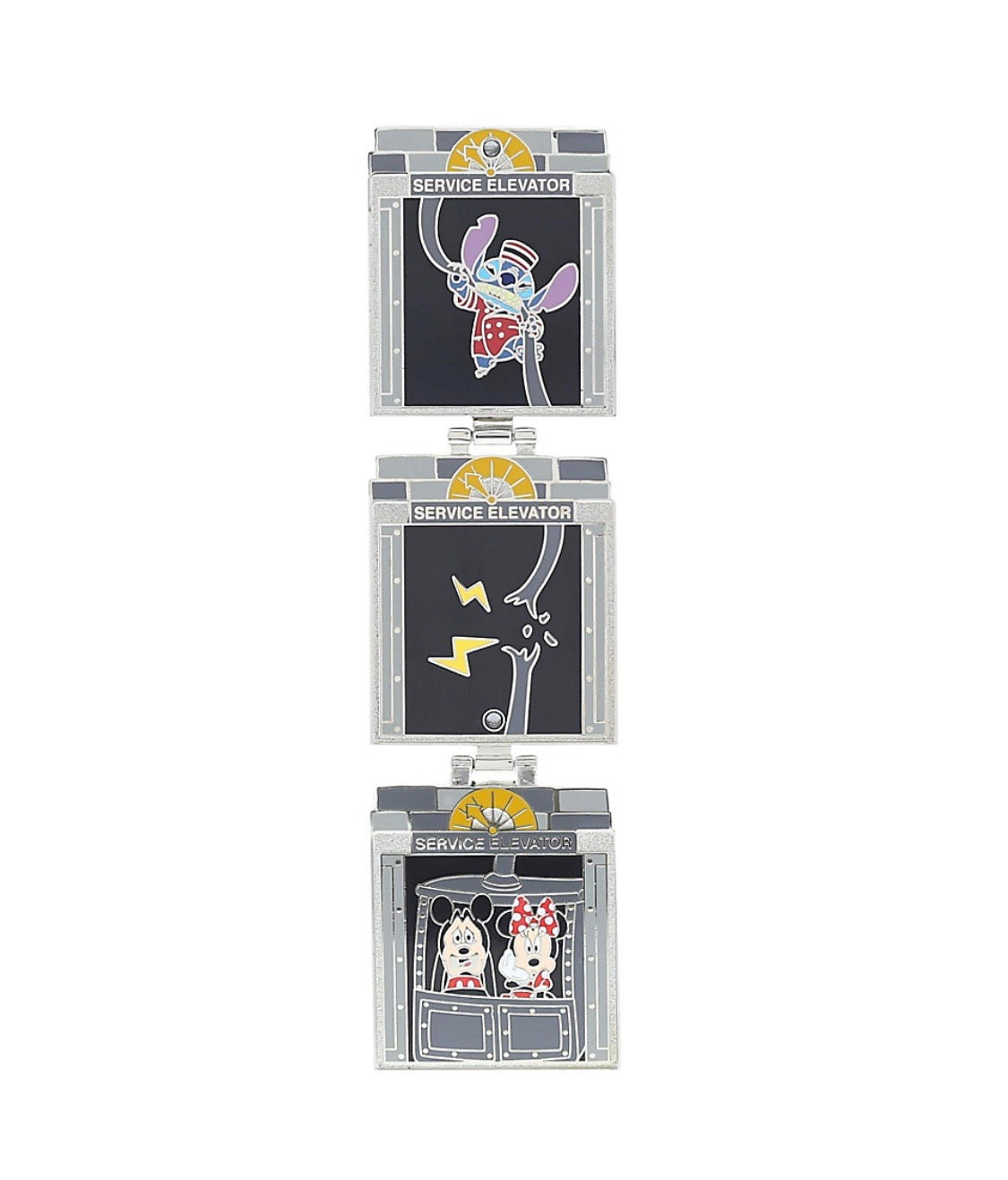 Disney Parks Mickey and Friends Hollywood Tower Hotel Tri-fold Pin New with Card