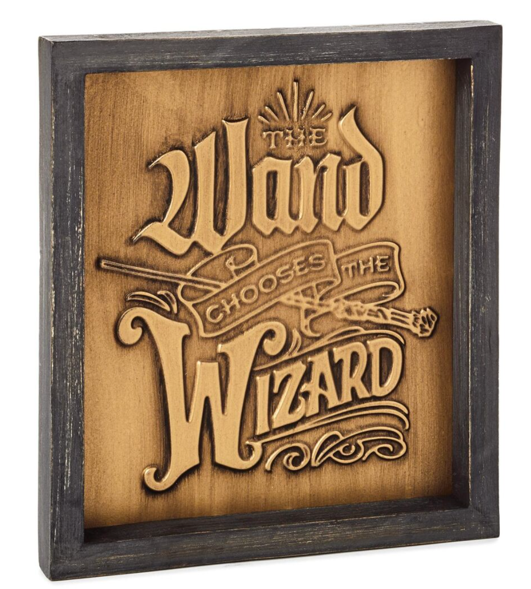 Hallmark Harry Potter Wand Chooses the Wizard Quote Sign 8x9 New