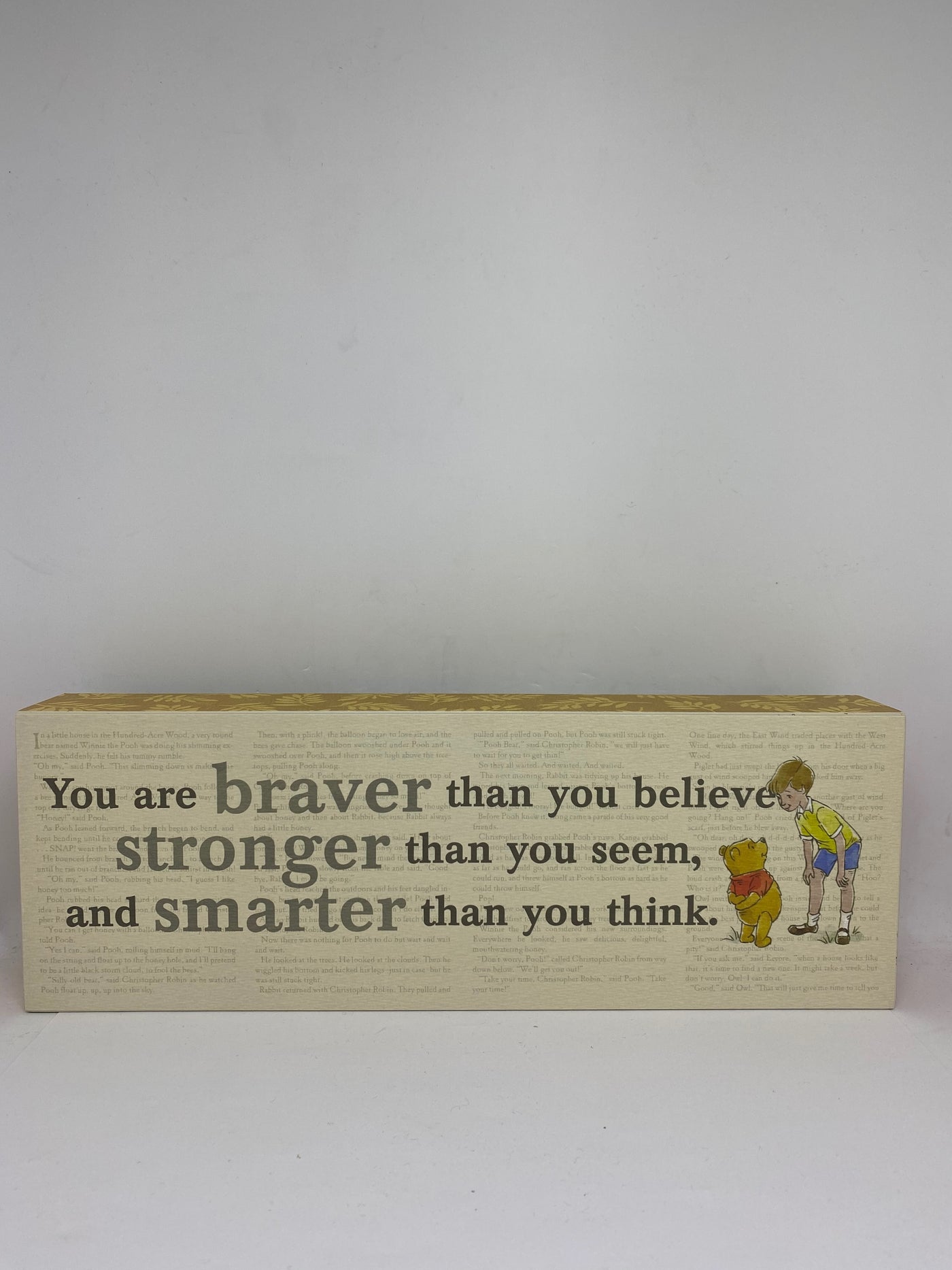 Hallmark Disney Winnie You are Braver Stronger and Smarter Wood Quote Sign New