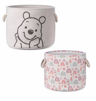 Disney Winnie the Pooh Canvas Storage Bin Set New with Tag