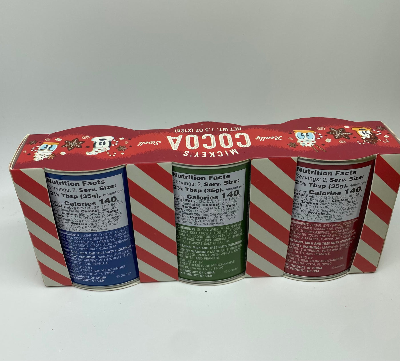 Disney Parks Mickey's Really Swell Holiday Cocoa Set of 3 Chocolate Peppermint