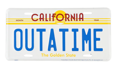 Universal Studios California Back To The Future "OUTATIME" License Plate New