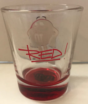 M&M's World Red Poses Clear Shot Glass New