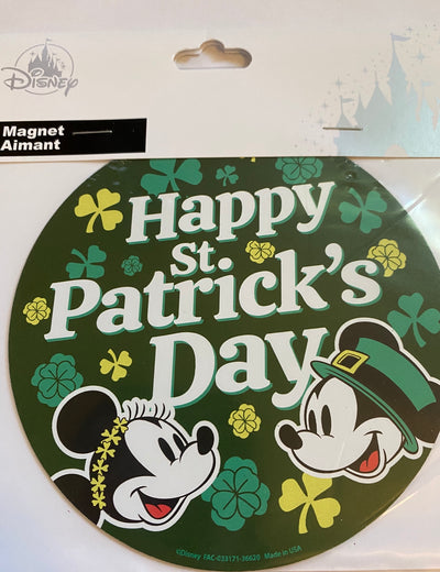 Disney Parks Mickey and Minnie Happy St. Patricks's Day Magnet New Sealed