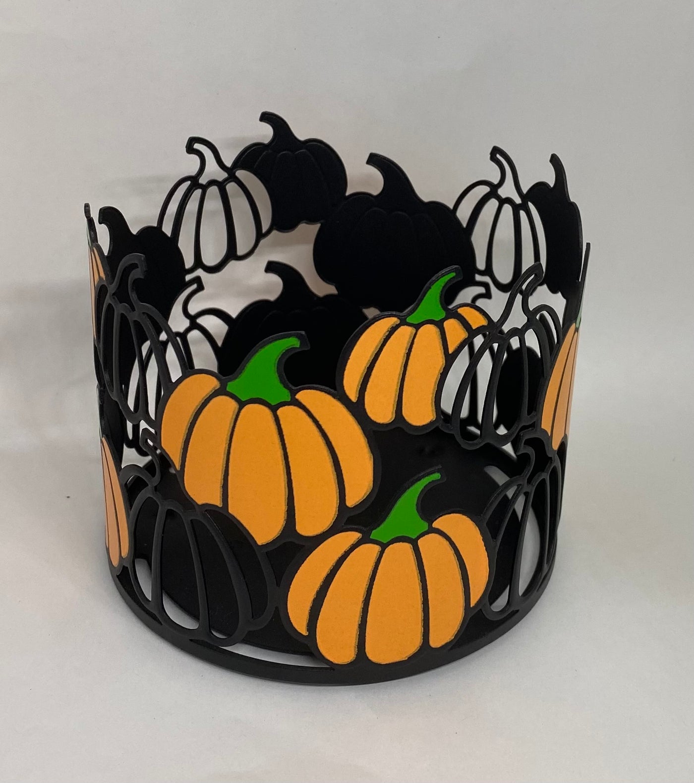 Bath and Body Works 2021 Halloween Orange Black Pumpkin 3 Wick Candle Holder New